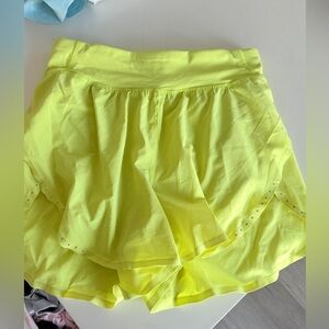 Lulu lemon fast & free neon yellow running short